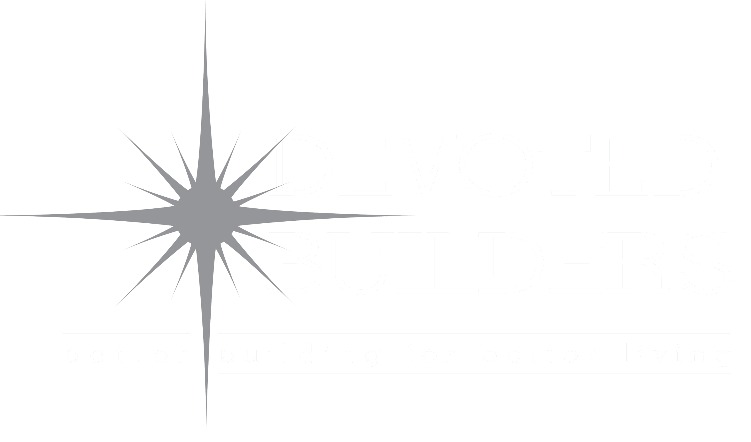 Devoted Builders logo with starburst design